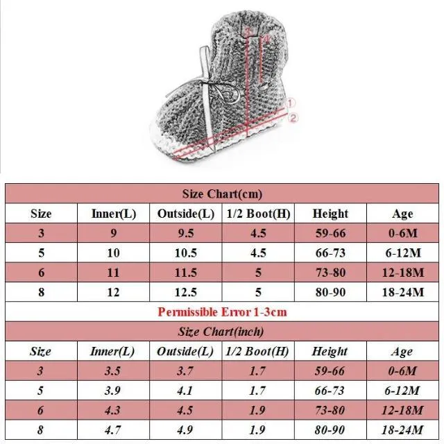 Warm Crochet First Walkers Boots 0-24M