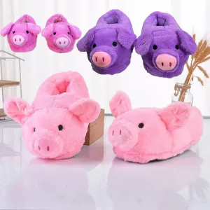 Wholesale Soft Girly Heart Piggy Warm Cotton Slippers
