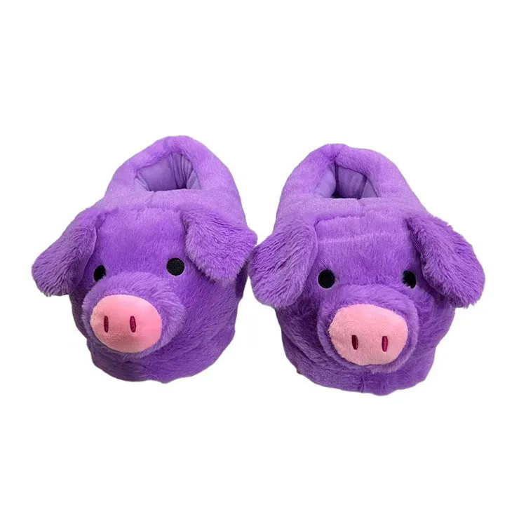 Wholesale Soft Girly Heart Piggy Warm Cotton Slippers