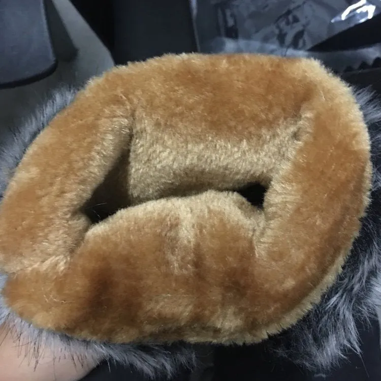 Winter Women's Boots – Casual Warm Fur Mid-Calf Boots, Slip-On Round Toe Wedges, Plus Size Snow Boots