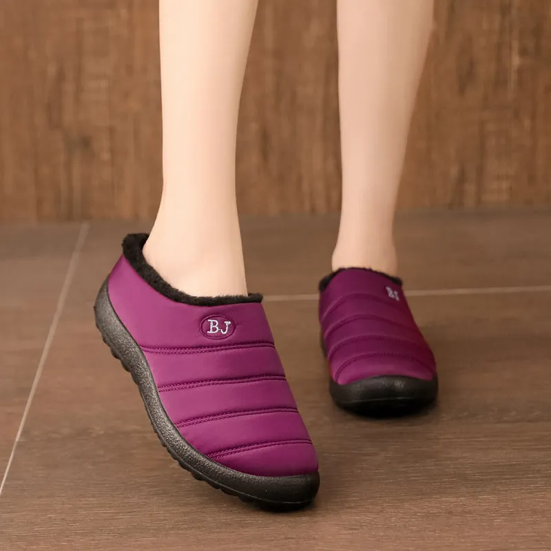 Women's BJ Winter Warm Slippers with Fuzzy Plush Lining