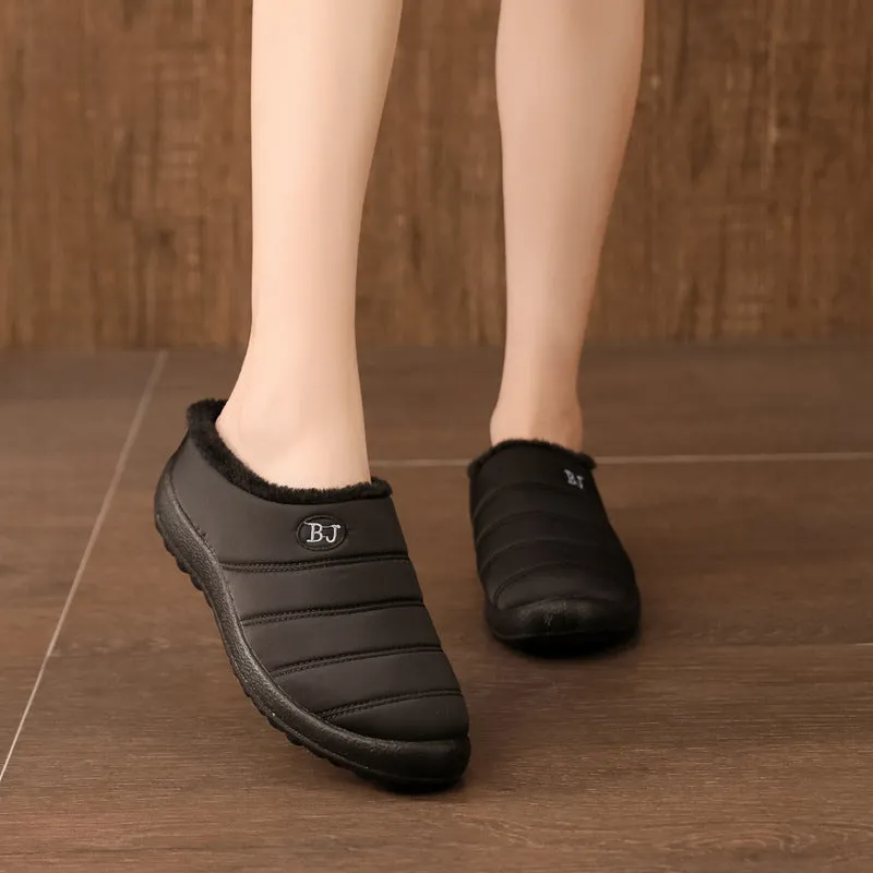 Women's BJ Winter Warm Slippers with Fuzzy Plush Lining