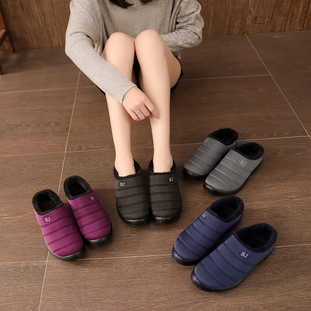 Women's BJ Winter Warm Slippers with Fuzzy Plush Lining