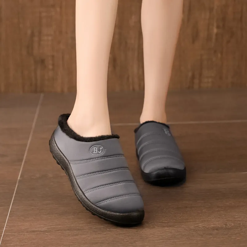 Women's BJ Winter Warm Slippers with Fuzzy Plush Lining