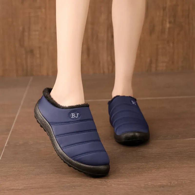Women's BJ Winter Warm Slippers with Fuzzy Plush Lining