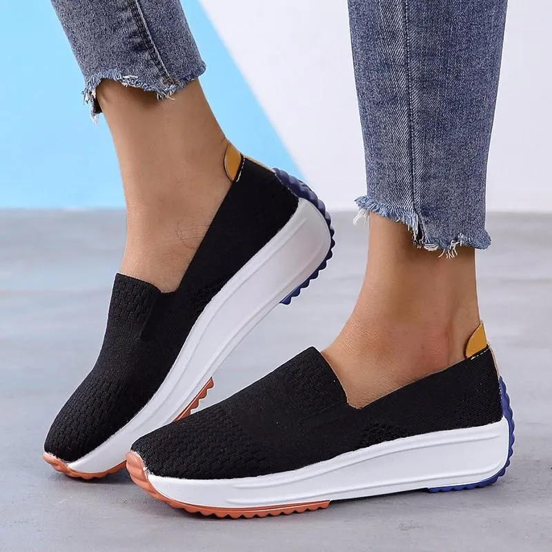 Women's Woven Mesh Lazy Shoes Soft & Wear-resistant